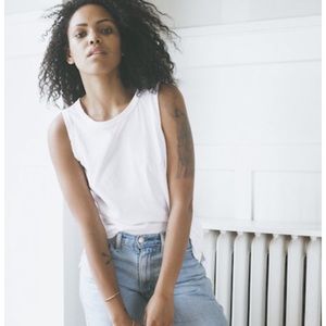 NWT Current/Elliott white muscle tee sugar